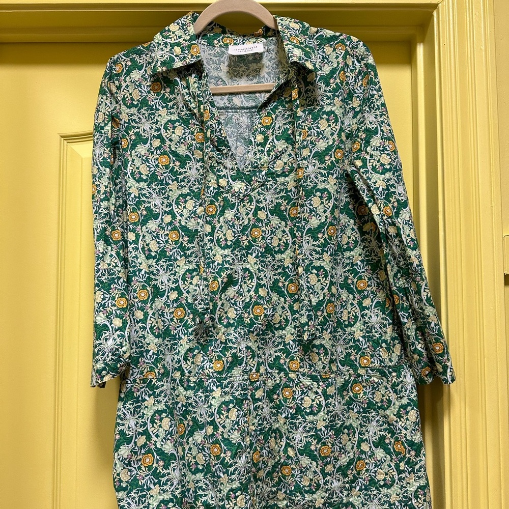 HYACINTH HOUSE TUCKERNUCK Long Sleeve Green Carrington Collared Mini Dress